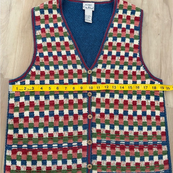 Vintage Koret Blue Knit Vest boho/cottage core vest - Picture 6 of 9